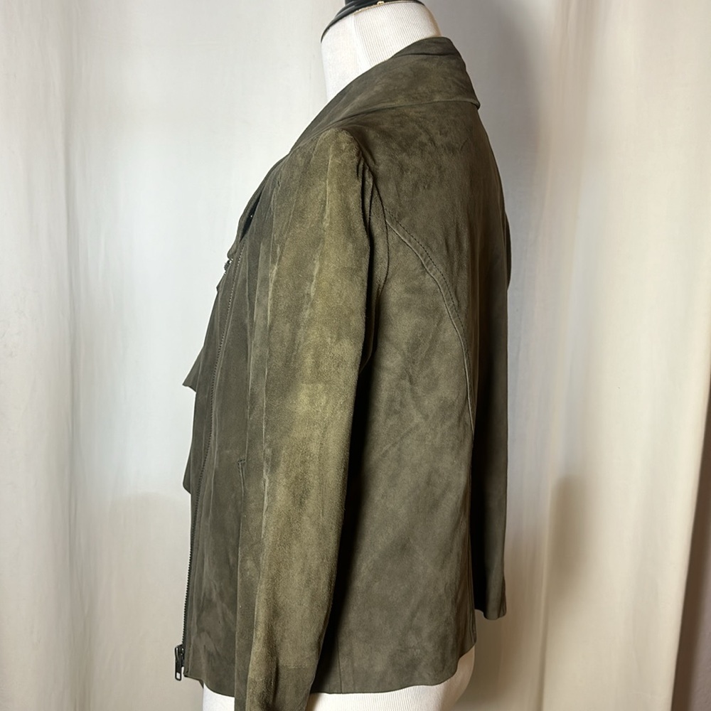 100% Suede Army Green Jacket - Picture 5 of 8